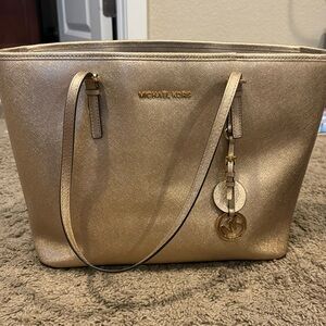 Gold metallic Michael Kors tote